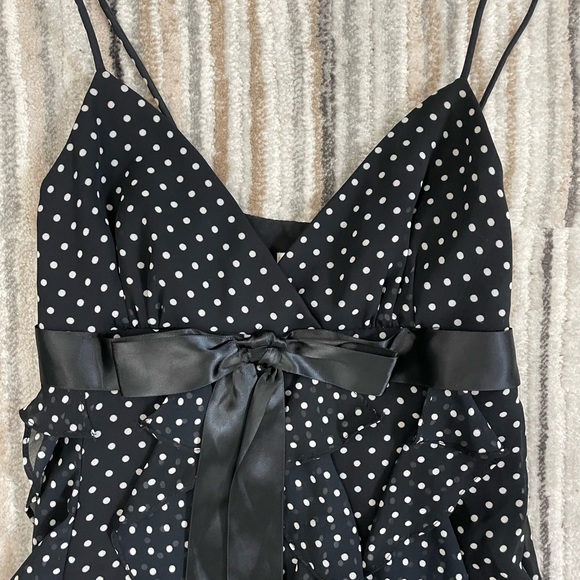 Black & white polka dot spaghetti strap dress - size 4 - Picture 6 of 10